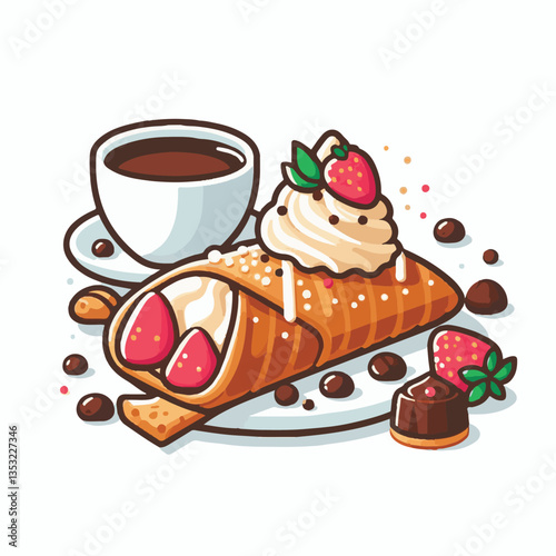 dessert, pastry, sweet, cannoli, food, chocolate, cream, italian, delicious, bakery, gourmet, italy, traditional, cannolo, background, sicily, breakfast, white, filling, creamy, sugar, baked, crust, c