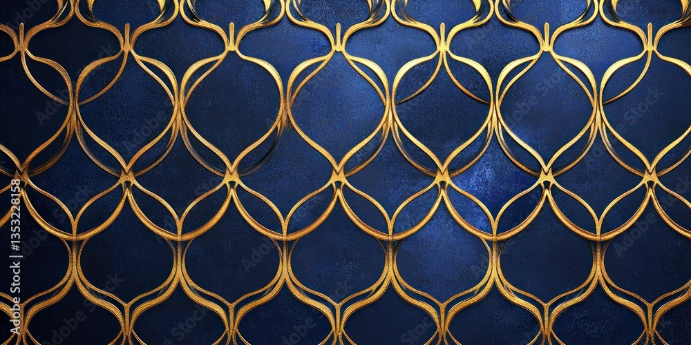 Naklejka premium A luxurious royal blue and gold pattern, perfect for premium branding