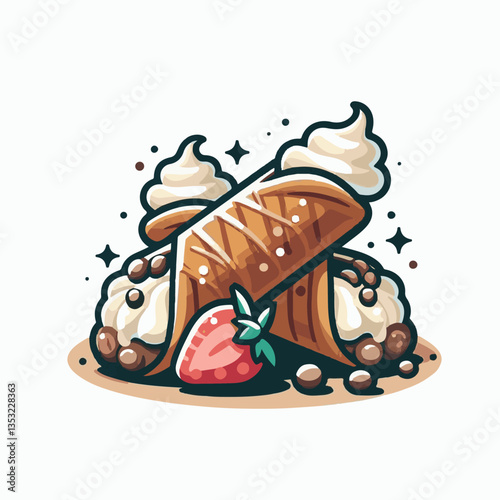 dessert, pastry, sweet, cannoli, food, chocolate, cream, italian, delicious, bakery, gourmet, italy, traditional, cannolo, background, sicily, breakfast, white, filling, creamy, sugar, baked, crust, c
