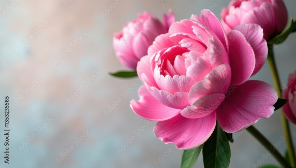 Obraz premium Peony bouquet with loose stems , flowers, arrangement