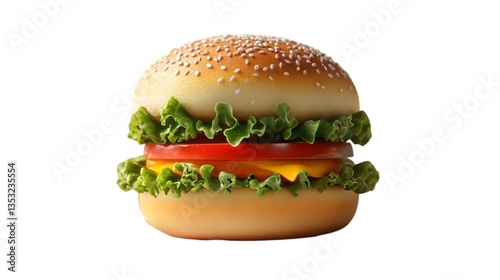 Delicious Cheeseburger On Black Background
