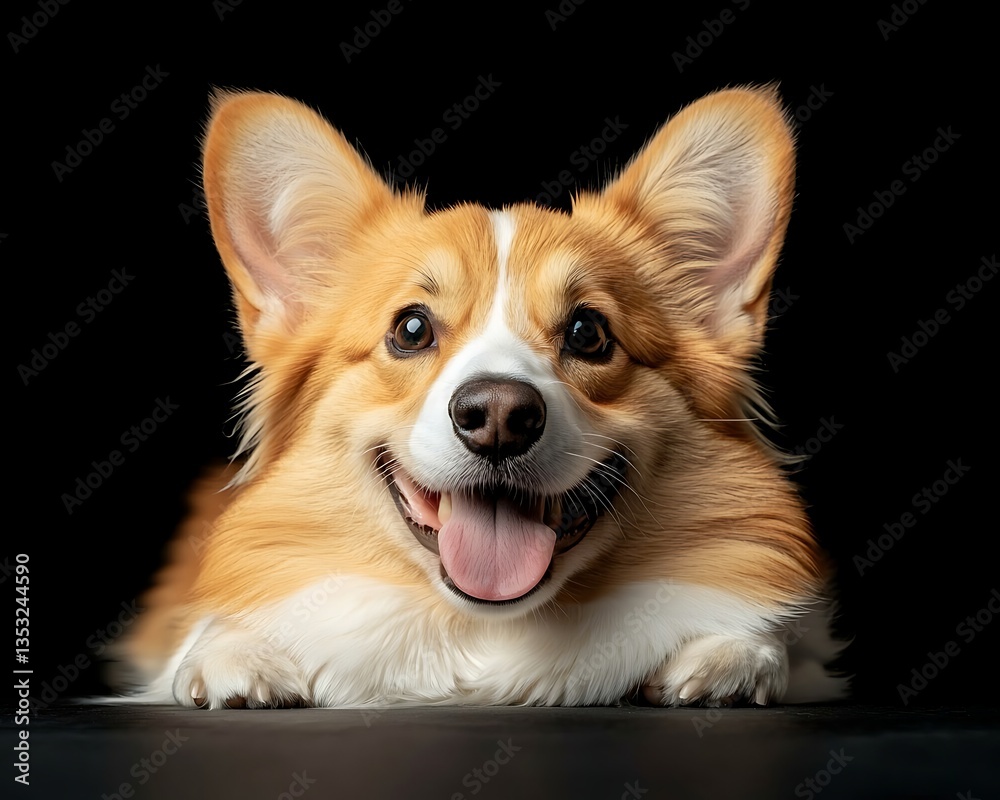 Happy Corgi Dog Studio Portrait. Happy Corgi Dog Studio Portrait.