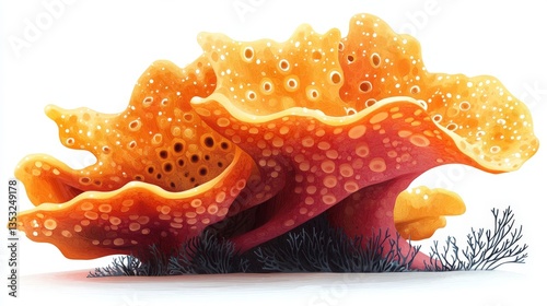 Coral Reef Art: A vibrant coral reef with intricate textures and colors, a celebration of marine life.
