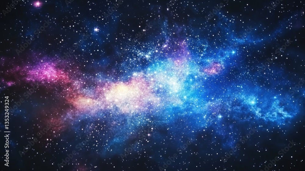 Vibrant cosmic scene showcasing a colorful galaxy filled with stars, nebulae, and celestial wonders Vibrant cosmic scene showcasing a colorful galaxy filled with stars, nebulae, and celestial wonders