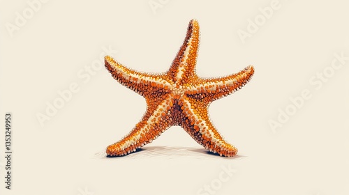 Starfish Splendor: A perfectly preserved starfish, showcasing its intricate details and unique symmetry, rests in elegant simplicity.