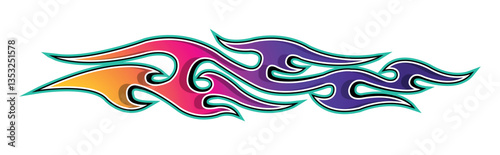 Tribal fire flame race car body side vinyl sticker vector eps art image file. Burning tires and flames sport car decal. Side speed decoration for cars, auto, truck, boat, suv, motorcycle.