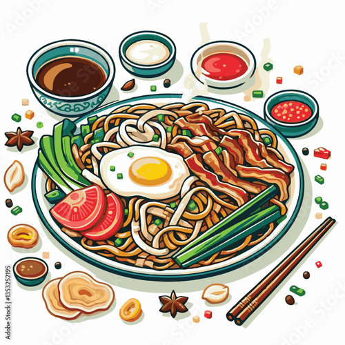 cuisine, delicious, traditional, meal, asian, food, dish, plate, singapore, dinner, malaysia, chinese, lunch, penang, stir, char, tasty, asia, teow, shrimp, noodles, sauce, noodle, hawker, popular, fr
