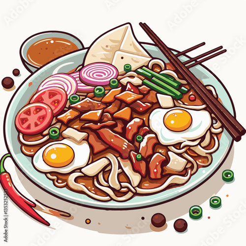 cuisine, delicious, traditional, meal, asian, food, dish, plate, singapore, dinner, malaysia, chinese, lunch, penang, stir, char, tasty, asia, teow, shrimp, noodles, sauce, noodle, hawker, popular, fr