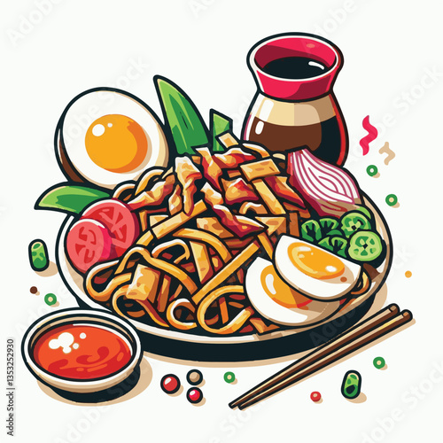 cuisine, delicious, traditional, meal, asian, food, dish, plate, singapore, dinner, malaysia, chinese, lunch, penang, stir, char, tasty, asia, teow, shrimp, noodles, sauce, noodle, hawker, popular, fr