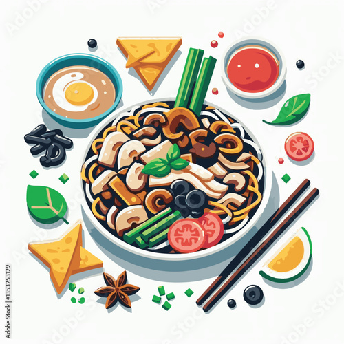 cuisine, delicious, traditional, meal, asian, food, dish, plate, singapore, dinner, malaysia, chinese, lunch, penang, stir, char, tasty, asia, teow, shrimp, noodles, sauce, noodle, hawker, popular, fr