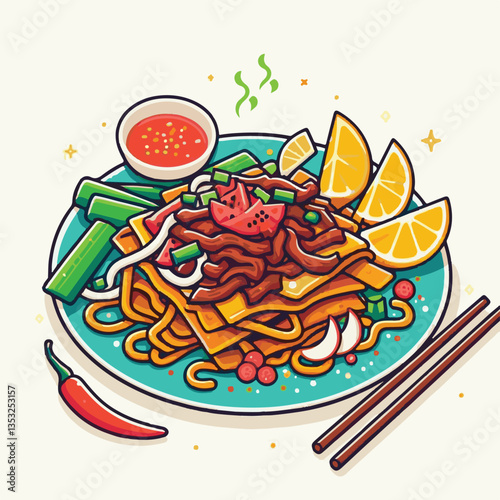 cuisine, delicious, traditional, meal, asian, food, dish, plate, singapore, dinner, malaysia, chinese, lunch, penang, stir, char, tasty, asia, teow, shrimp, noodles, sauce, noodle, hawker, popular, fr