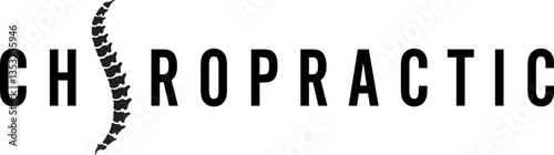 simple black silhouette backbone chiropractic logo design