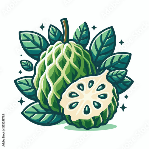 cherimoya, green, fruit, fresh, food, ripe, exotic, sweet, tropical, organic, custard, background, healthy, raw, annona, white, custard apple, delicious, tasty, isolated, dessert, seed, half, chirimoy