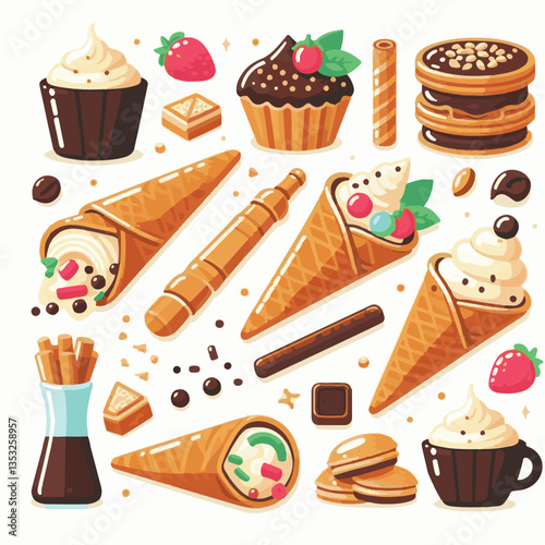 dessert, pastry, sweet, cannoli, food, chocolate, cream, italian, delicious, bakery, gourmet, italy, traditional, cannolo, background, sicily, breakfast, white, filling, creamy, sugar, baked, crust, c
