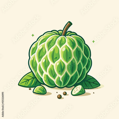 cherimoya, green, fruit, fresh, food, ripe, exotic, sweet, tropical, organic, custard, background, healthy, raw, annona, white, custard apple, delicious, tasty, isolated, dessert, seed, half, chirimoy
