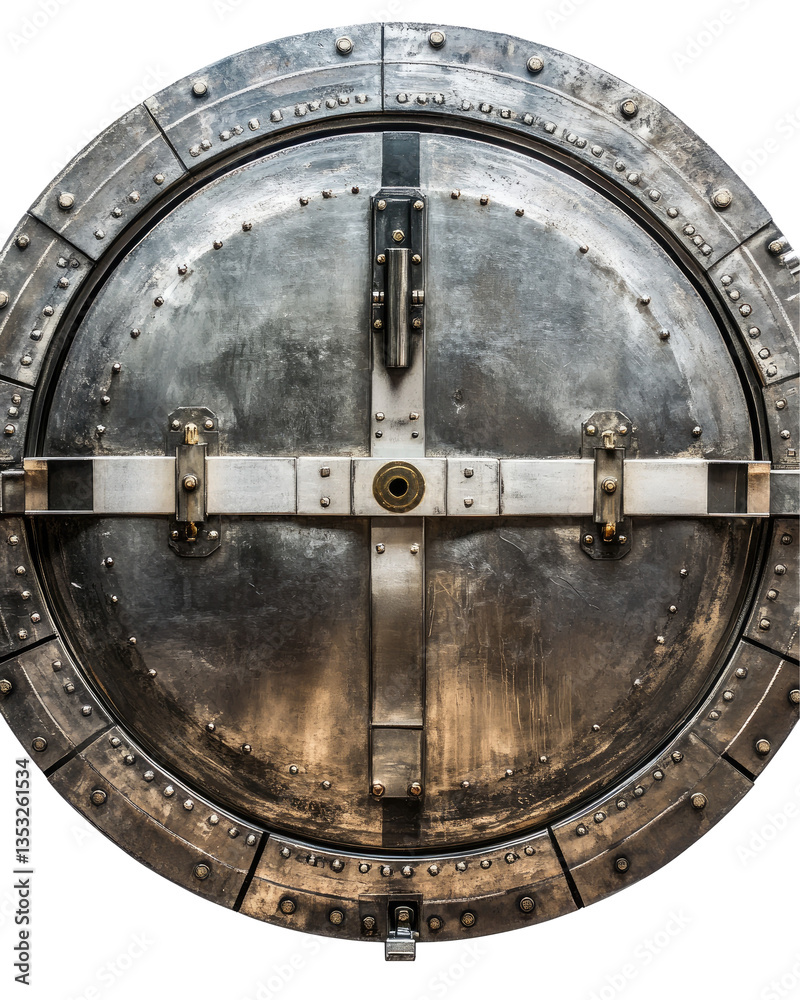 Naklejka premium Metallic Safe with Combination Lock Door - Security Representation