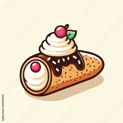 dessert, pastry, sweet, cannoli, food, chocolate, cream, italian, delicious, bakery, gourmet, italy, traditional, cannolo, background, sicily, breakfast, white, filling, creamy, sugar, baked, crust, c