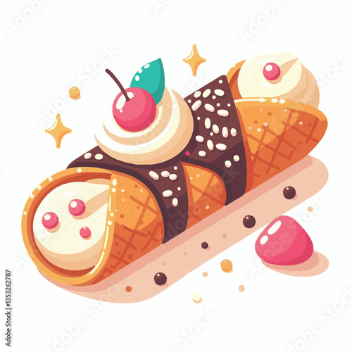 dessert, pastry, sweet, cannoli, food, chocolate, cream, italian, delicious, bakery, gourmet, italy, traditional, cannolo, background, sicily, breakfast, white, filling, creamy, sugar, baked, crust, c