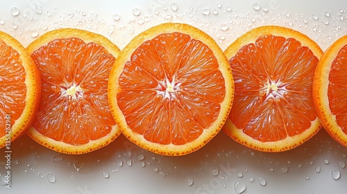 Sliced tangerine showing juicy segments, white background, high detail 