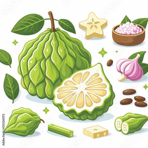 cherimoya, green, fruit, fresh, food, ripe, exotic, sweet, tropical, organic, custard, background, healthy, raw, annona, white, custard apple, delicious, tasty, isolated, dessert, seed, half, chirimoy