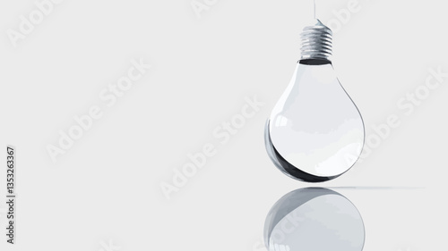 Close-up studio shot of a transparent glass teardrop-shaped ornament against a white background.  The ornament is smooth and reflective, showing a slight reflection of its surroundings.  The image