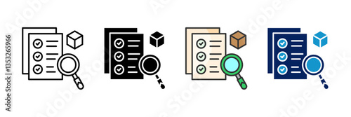 Inspection Icon Set Multiple Style Collection