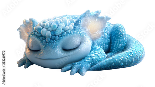 Sleeping Ice Dragon Digital Art