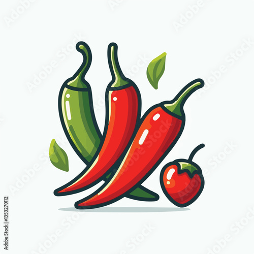 food, red, chili, hot, spicy, spice, pepper, vegetable, chilli, fresh, isolated, vector, background, ingredient, mexican, cuisine, organic, cooking, cayenne, taste, heat, flavor, healthy, white, papri