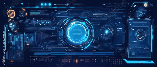 Futuristic HUD Interface Showing System Controls