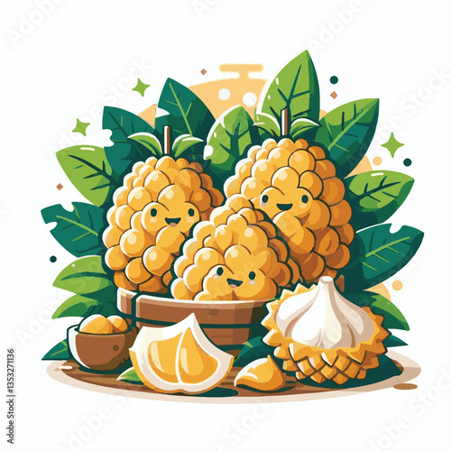 fresh, asian, cempedak, food, fruit, tropical, healthy, ingredient, asia, yellow, sweet, exotic, tasty, delicious, raw, background, green, dessert, ripe, tropical fruit, organic, nature, closeup, natu