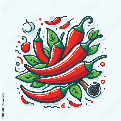 food, red, chili, hot, spicy, spice, pepper, vegetable, chilli, fresh, isolated, vector, background, ingredient, mexican, cuisine, organic, cooking, cayenne, taste, heat, flavor, healthy, white, papri