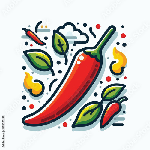 food, red, chili, hot, spicy, spice, pepper, vegetable, chilli, fresh, isolated, vector, background, ingredient, mexican, cuisine, organic, cooking, cayenne, taste, heat, flavor, healthy, white, papri