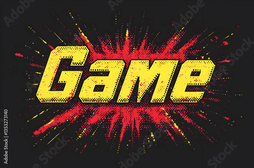 Retro Video Game Title Card With Explosion Effect