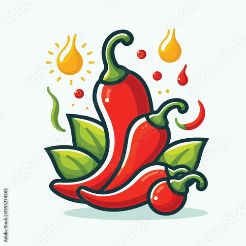 food, red, chili, hot, spicy, spice, pepper, vegetable, chilli, fresh, isolated, vector, background, ingredient, mexican, cuisine, organic, cooking, cayenne, taste, heat, flavor, healthy, white, papri