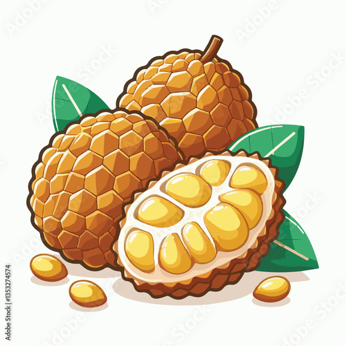 fresh, asian, cempedak, food, fruit, tropical, healthy, ingredient, asia, yellow, sweet, exotic, tasty, delicious, raw, background, green, dessert, ripe, tropical fruit, organic, nature, closeup, natu