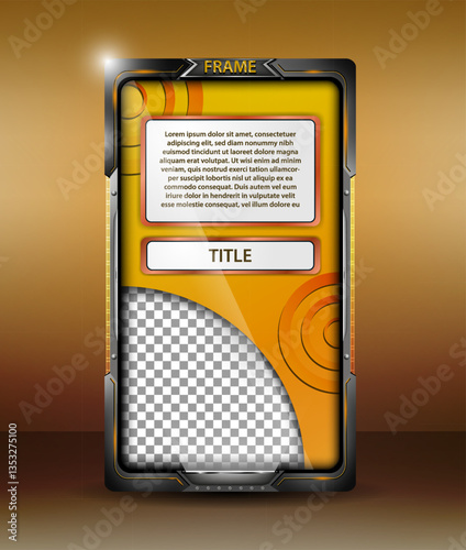 Layout laranja para story em moldura futurista