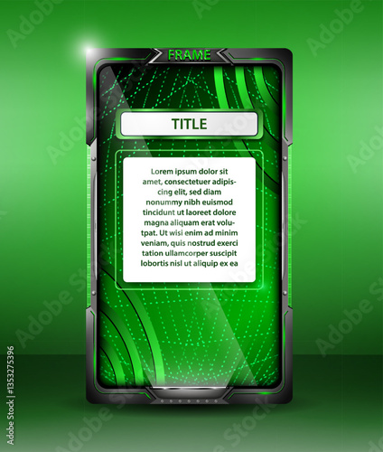Layout verde para story em moldura futurista