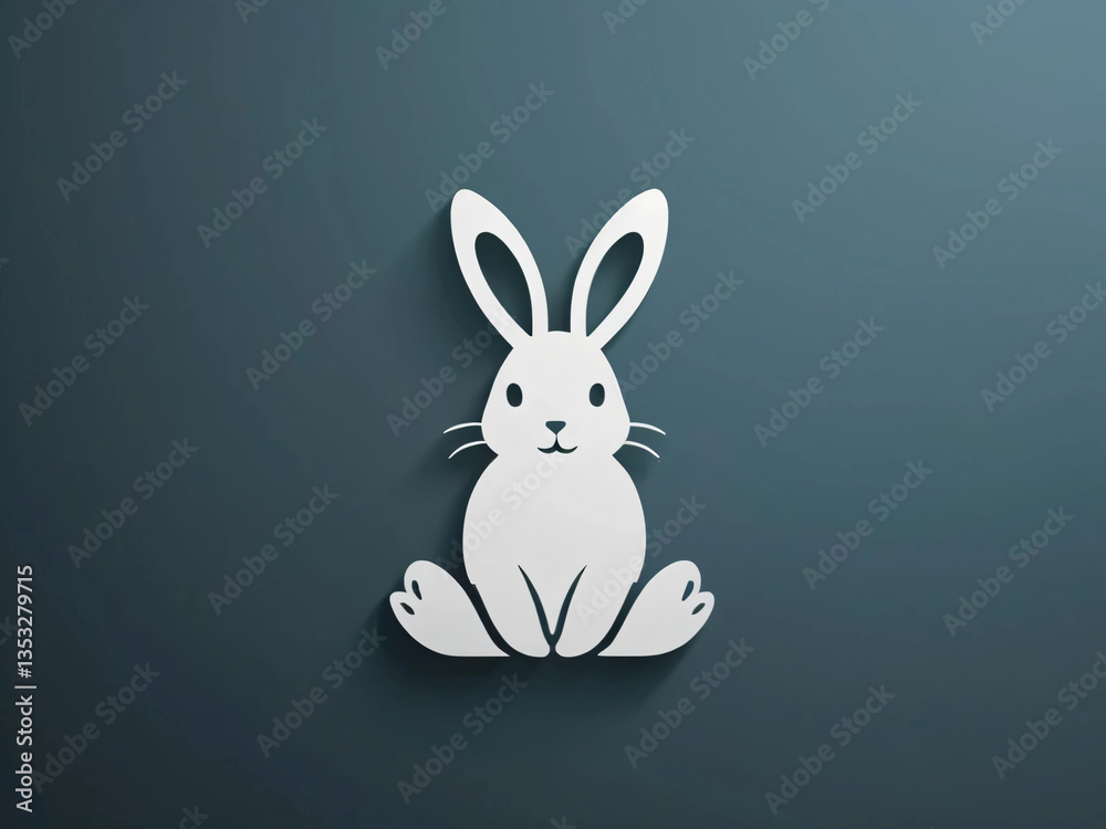 Obraz premium This logo showcases a rabbit with modern minimalistic charm.