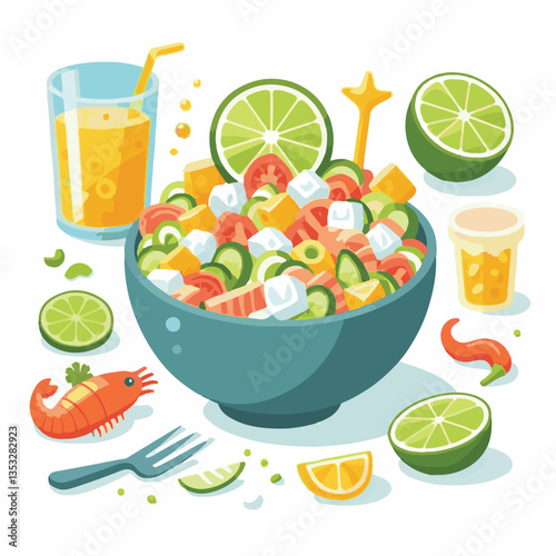 ceviche, food, seafood, gourmet, lime, fresh, meal, fish, appetizer, delicious, cuisine, citrus, peru, peruvian, restaurant, raw, cebiche, marinated, cilantro, onion, seviche, lunch, background, salad