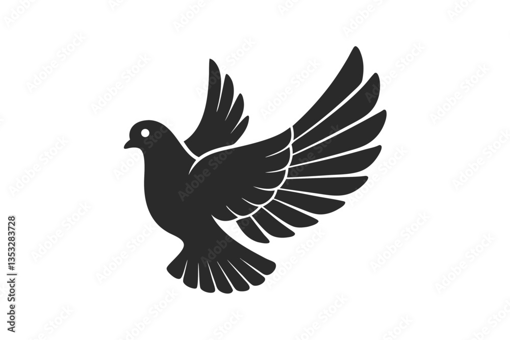 Dove silhouette vector illustration Dove silhouette vector illustration