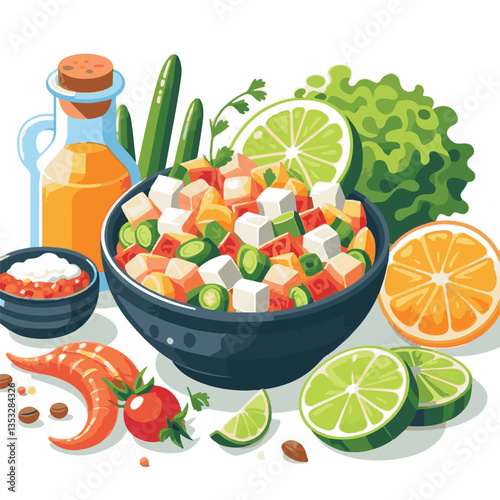 ceviche, food, seafood, gourmet, lime, fresh, meal, fish, appetizer, delicious, cuisine, citrus, peru, peruvian, restaurant, raw, cebiche, marinated, cilantro, onion, seviche, lunch, background, salad