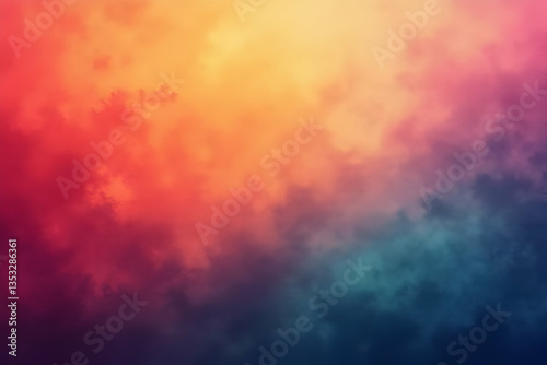 Beautiful Colorful Gradient Abstract Background with Soft Clouds and Vibrant Light Blending in Warm and Cool Tones Creating Dreamy Atmosphere
