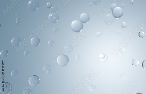 Wallpaper Mural Water Bubble molecule for hydration moisturizer skincare, 3d rendering Torontodigital.ca