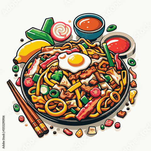 cuisine, delicious, traditional, meal, asian, food, dish, plate, singapore, dinner, malaysia, chinese, lunch, penang, stir, char, tasty, asia, teow, shrimp, noodles, sauce, noodle, hawker, popular, fr