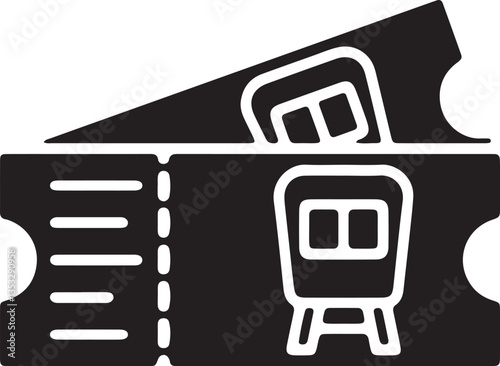 An illustration of two train tickets