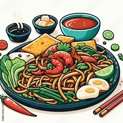 cuisine, delicious, traditional, meal, asian, food, dish, plate, singapore, dinner, malaysia, chinese, lunch, penang, stir, char, tasty, asia, teow, shrimp, noodles, sauce, noodle, hawker, popular, fr