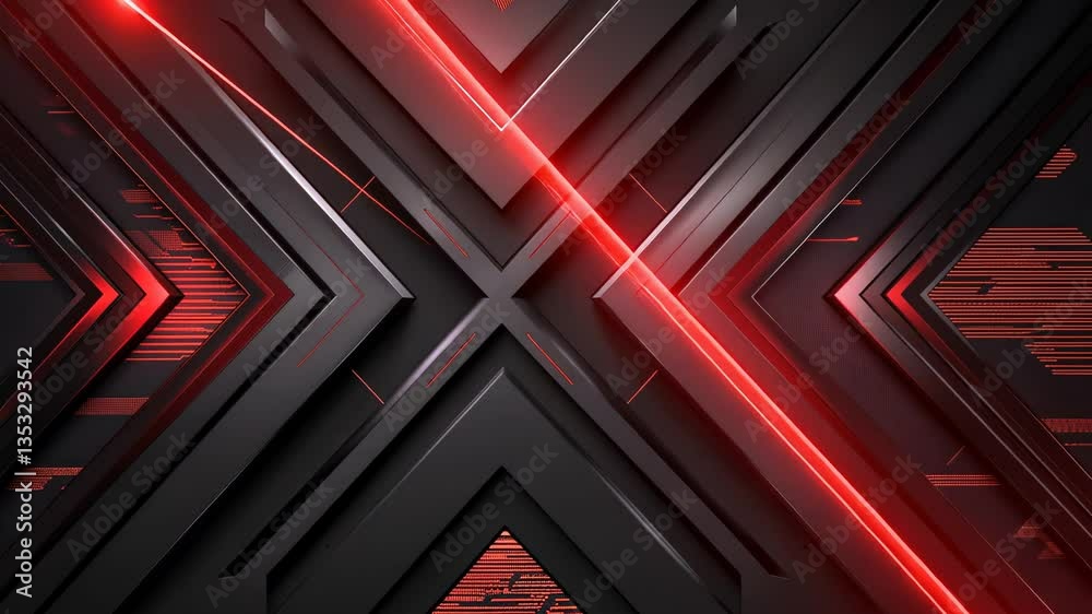 Dark, futuristic, geometric abstract background with glowing red lines. Detailed, intricate design Dark, futuristic, geometric abstract background with glowing red lines. Detailed, intricate design