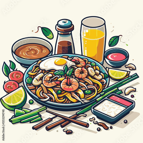 cuisine, delicious, traditional, meal, asian, food, dish, plate, singapore, dinner, malaysia, chinese, lunch, penang, stir, char, tasty, asia, teow, shrimp, noodles, sauce, noodle, hawker, popular, fr