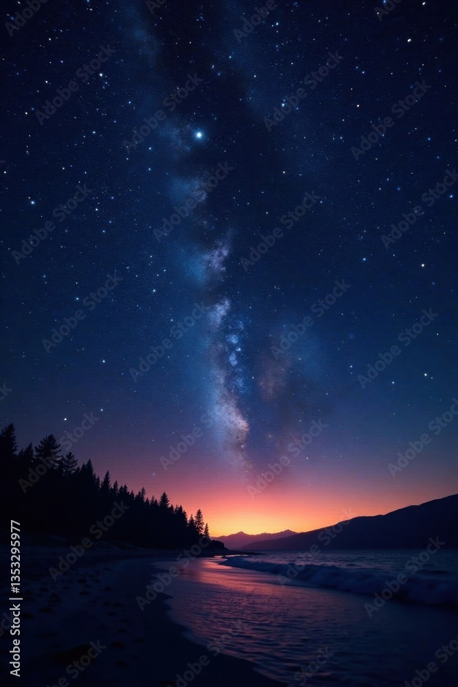 Twinkling constellations in the velvety blackness, galaxies, celestial, night Twinkling constellations in the velvety blackness, galaxies, celestial, night