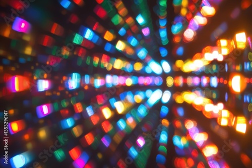 Wallpaper Mural A blurred perspective of multiple colorful lights and reflections across space Torontodigital.ca